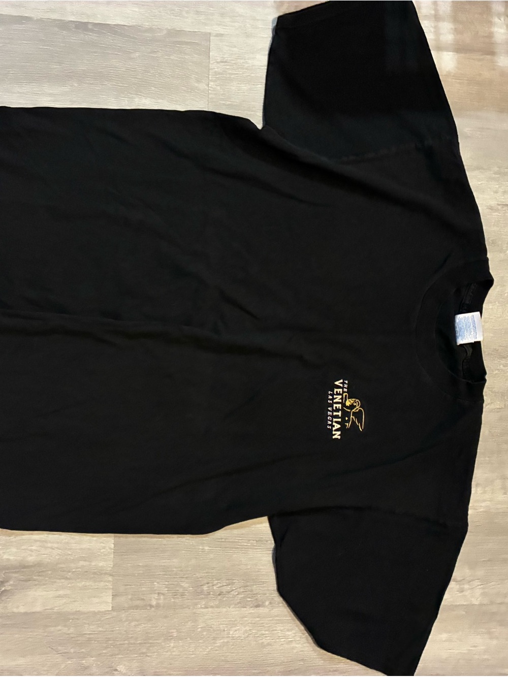 Gildan Black Short Sleeve Tee with Small Gold Chest Logo